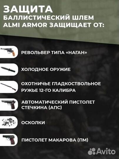 Баллистический шлем с ушами (Mich) с Team Wendy, Бр 2 кл