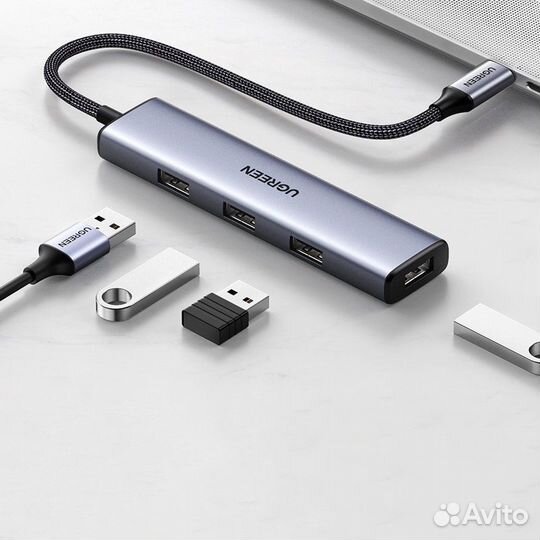 Адаптер Ugreen CM473 4-in-1 USB Type-C to 4xUSB 3