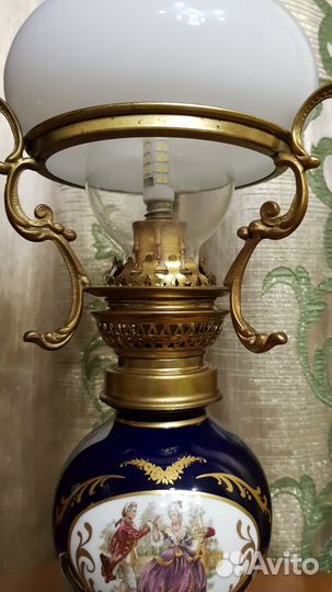 Настольная лампа, кобальт. Барокко