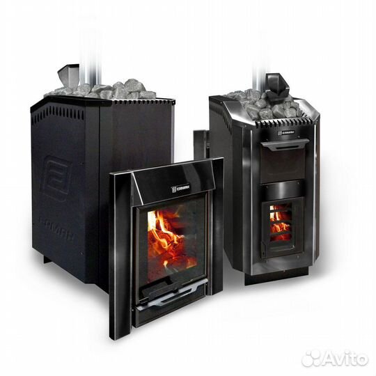 Печь На Дровах ermak 30 люкс black