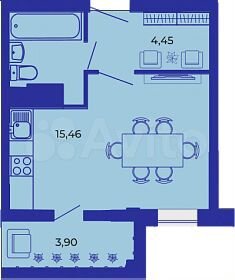 1-к. квартира, 27,2 м², 12/15 эт.
