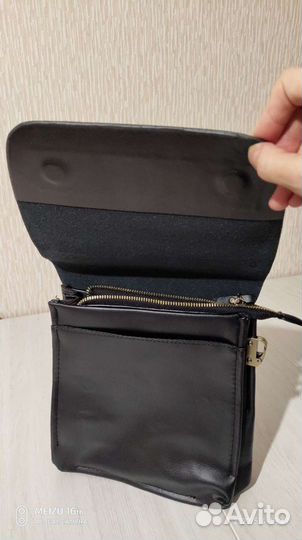 Мужская кожаная сумка через плечо, новая