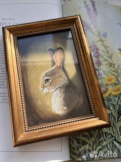 Картина маслом заяц