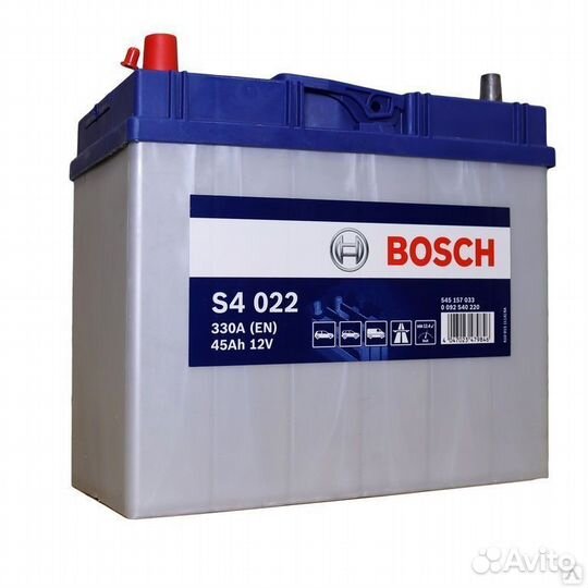 Аккумулятор bosch 45 А/ч S40 22 238x129x227 EN330