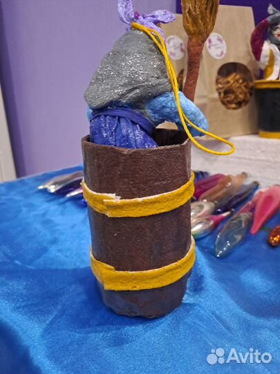 Ватные елочные игрушки.Баба Яга