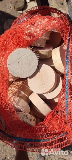 Спил берёзы без коры, шлифованные