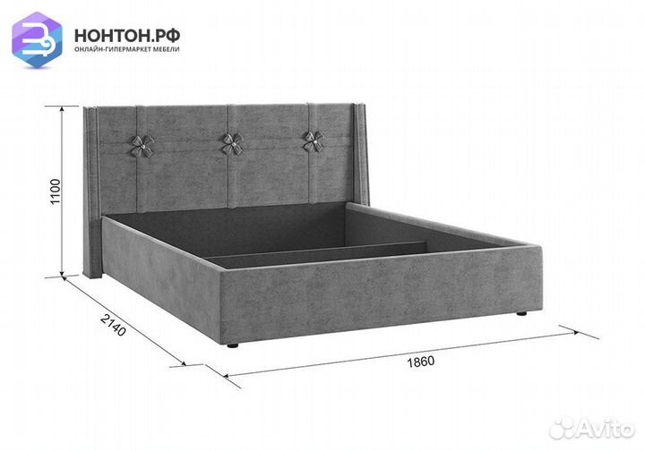 Кровать Джулия 1.6 серая