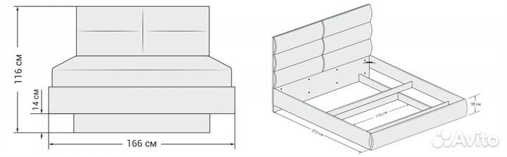 Кровать парящая boss loft 160*200