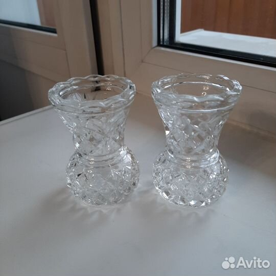 Миниатюрные хрустальные вазочки СССР