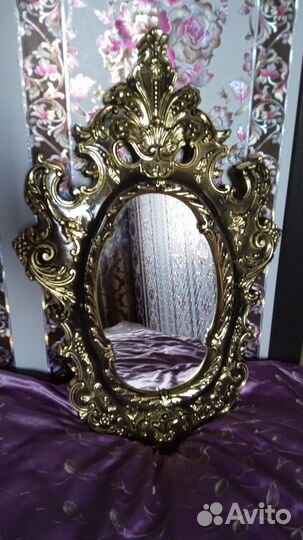 Зеркало Италия Камень под золото 71х45