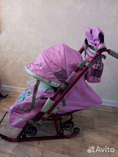 Новые Санки коляска ника 7-4