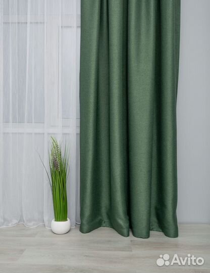 Ночные шторы лен рогожка 2 шт (димаут)