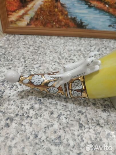 Статуэтка керамика СССР Рог изобилия или охотничий