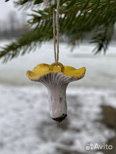 Елочные игрушки грибы ручная работа