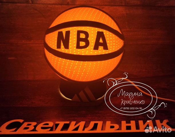Баскетбольный мяч светильник