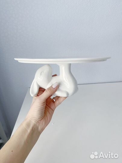 Тортница керамическая Кролик