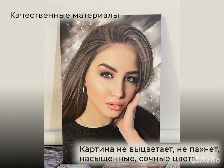 Портрет по фото на холсте в Чите