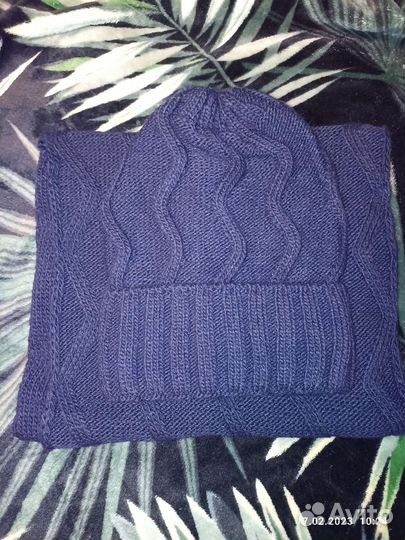 Комплект шапка и снуд женский