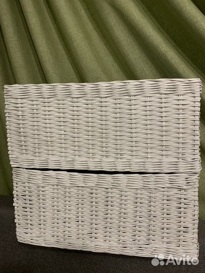 Корзина плетеная из бумажной лозы