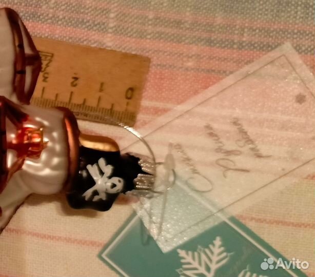 Елочная игрушка корабль пиратский, фрегат