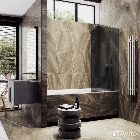 Шторка для ванны в профиле MaybahGlass 1400*800 Ст