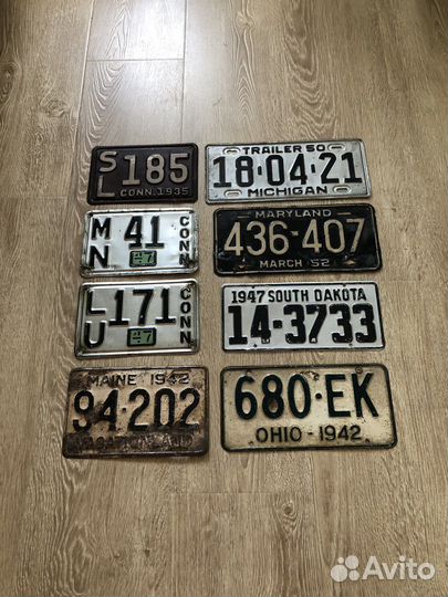 Автомобильный номер США ретро