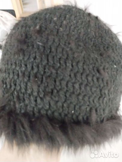 Шапка вязаный песец
