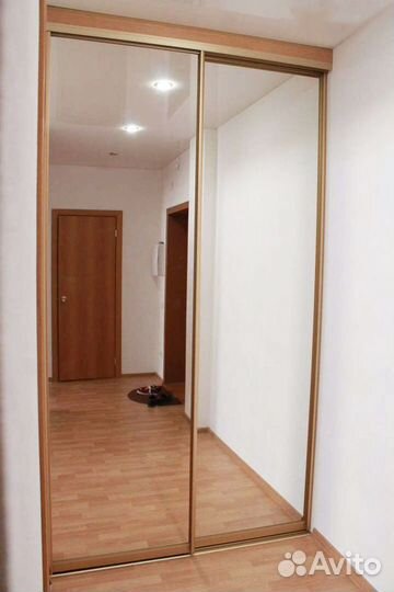 Двери-купе с зеркалом серебро шк-27