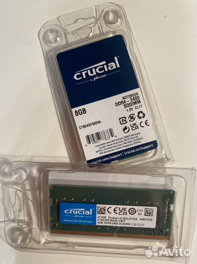 Оперативная память 8Gb DDR4 2400 мгц Crucial