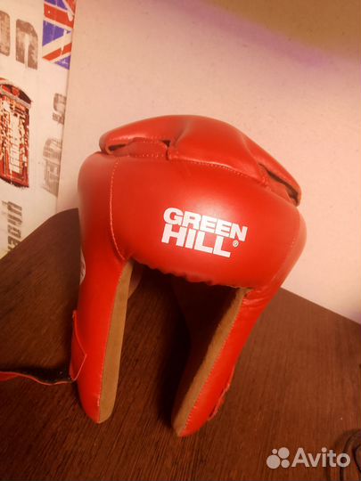 Шлем green hill для бокса кожаный