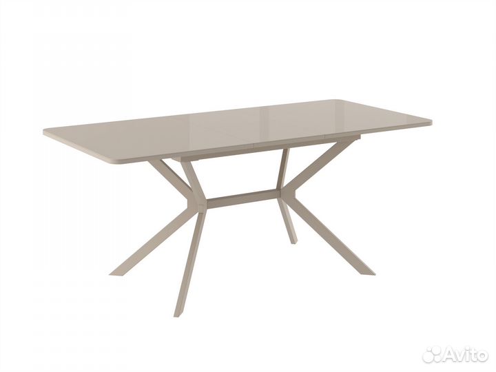 Стол прямоугольный crystal-140 140+40*85 капучино