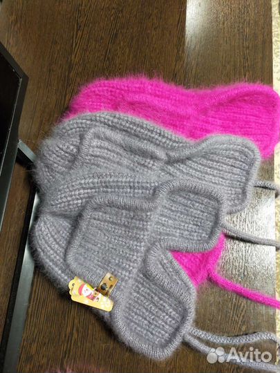 Шапка ушанка и варежки