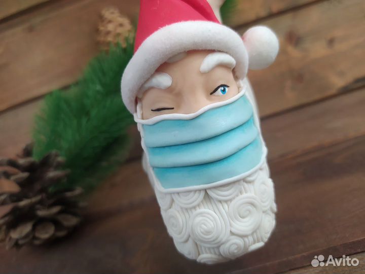 Елочная игрушка Дед Мороз в маске