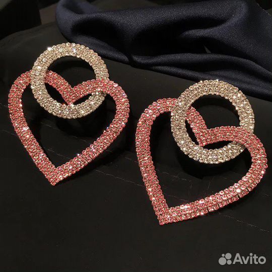 Серьги в форме сердца