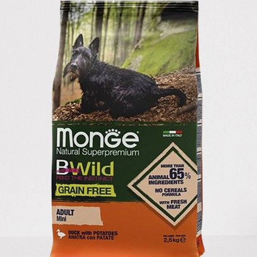 Сухой корм Monge Dog BWild grain free