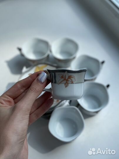 Фарфоровый японский сервиз кофейно-чайный