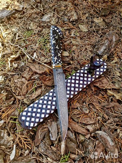Авторский нож ручной работы с подставкой