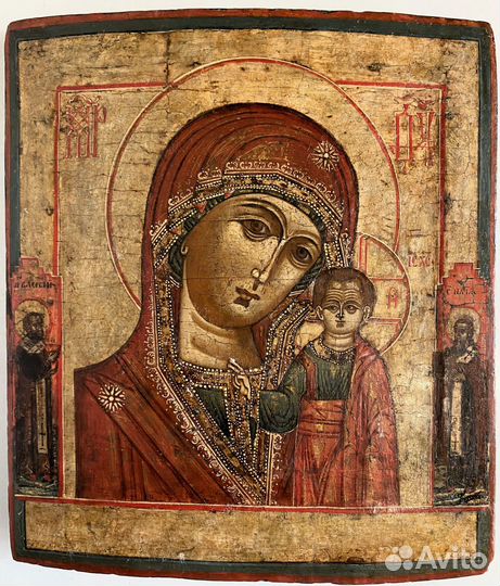 Икона Казанская Богородица 18 век ковчег Невьянск