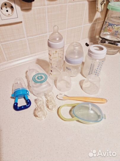 Бутылочки Nuk, Avent, нимблер, силиконовая ложка