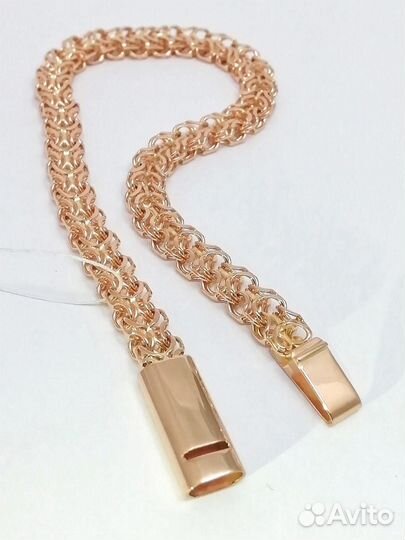 Золотой браслет Рамзес из красного золота 585 проб