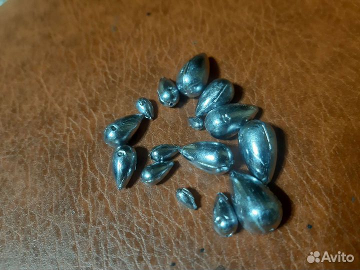 Груз рыболовный капля оливка скользящая