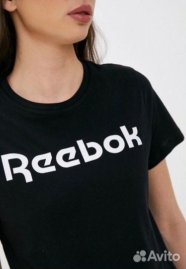 Черная футболка XS Reebok хлопок оригинал