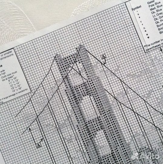 Схема для вышивки крестом Golden Gate Bridge США