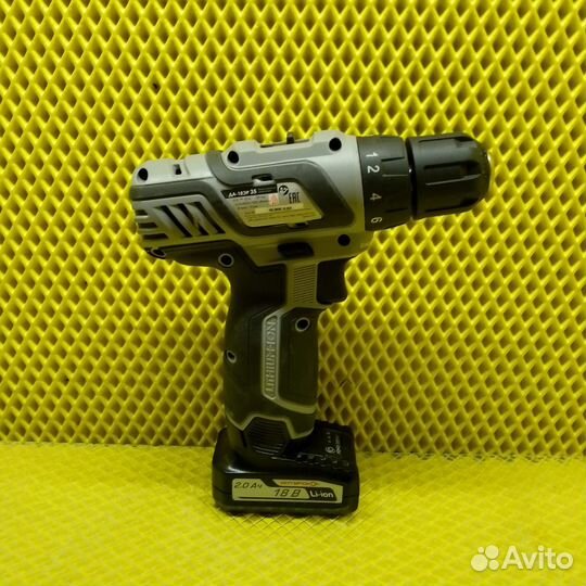 Аккумуляторная дрель-шуруповерт интерскол да-18эр