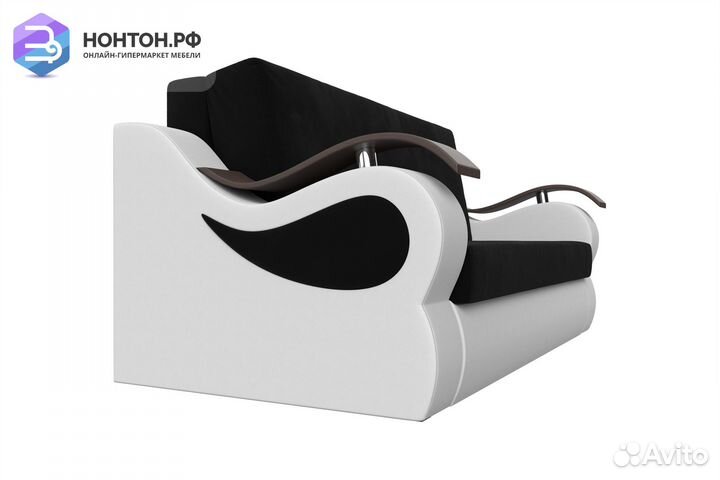 Диван аккордеон Меркурий микровельвет черный / эко