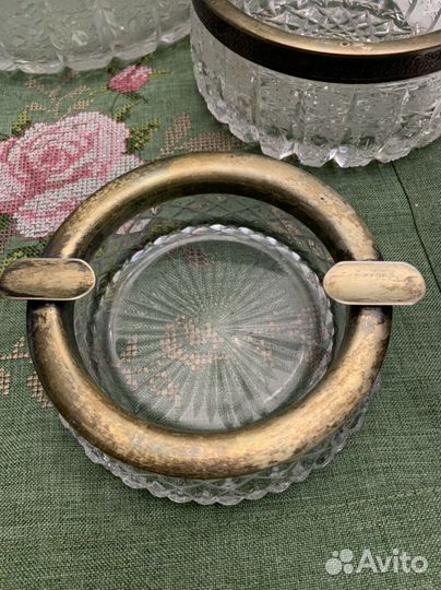 Хрустальные вазы с серебром винтаж СССР