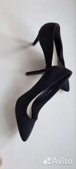Туфли чёрные иск. замша женские (40 размер)