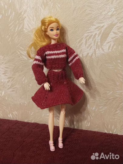 Вязанный костюм для Барби