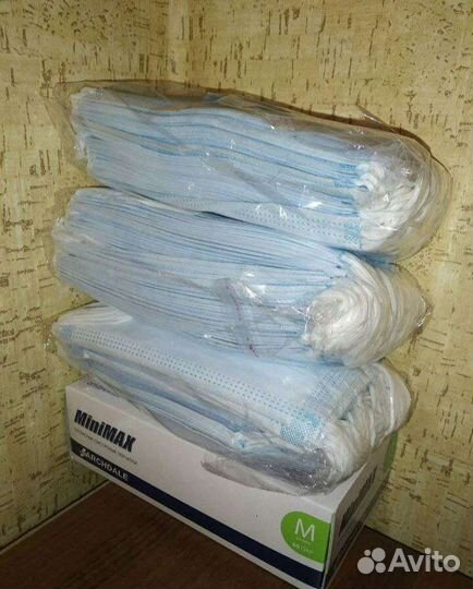 Маска одноразовая медицинская, перчатки