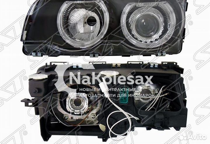 Фара BMW E38 98-01 LH черный хрусталь